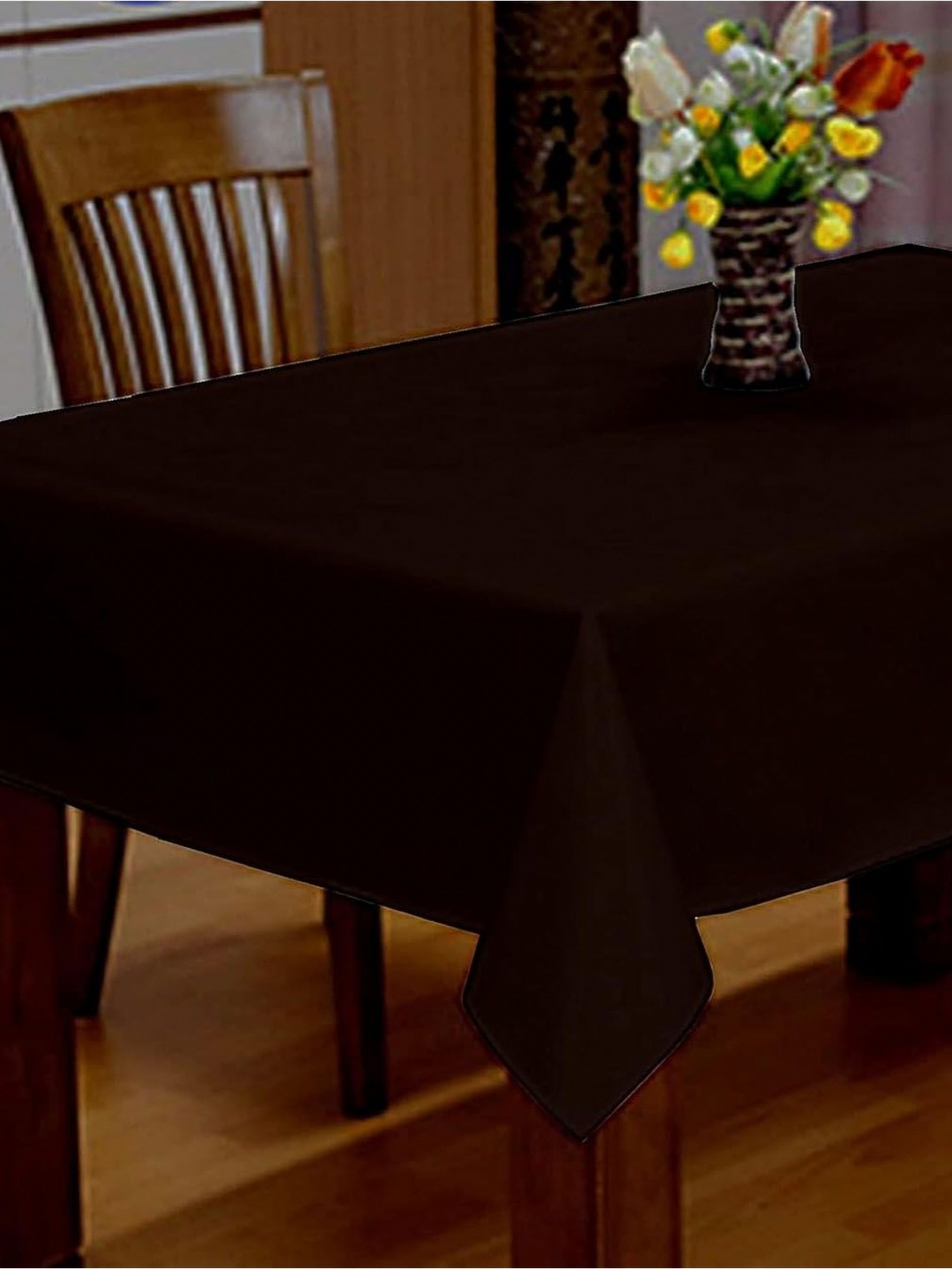 

Lushomes Brown Pure Cotton Table Cover