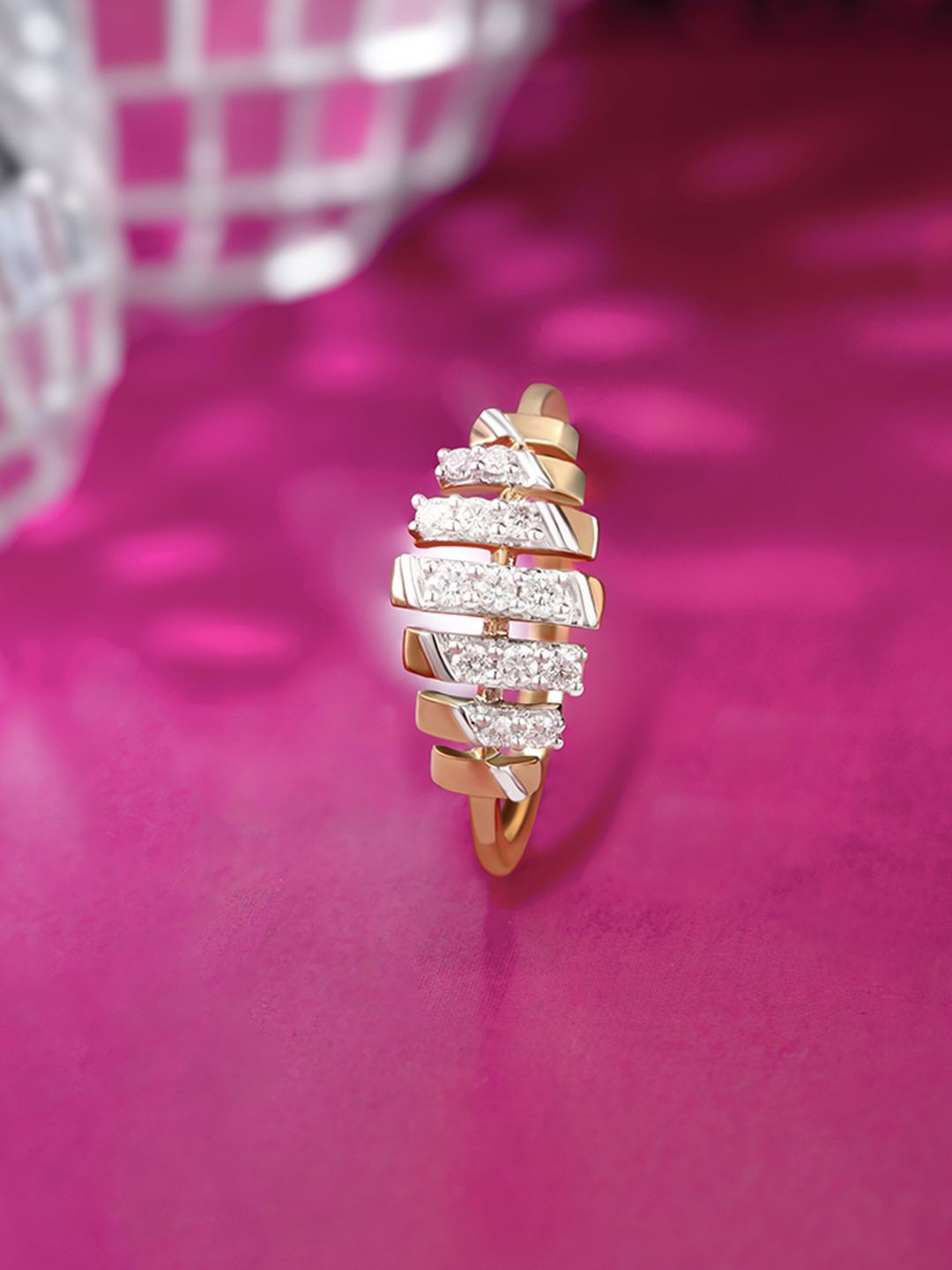 

Mia by Tanishq Women 14KT Light Show Gold & Diamond Finger Ring- 2.03 g, Yellow