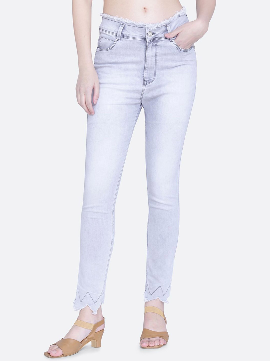 

FCK-3 Women Hottie High-Rise Stretchable Jeans, Grey