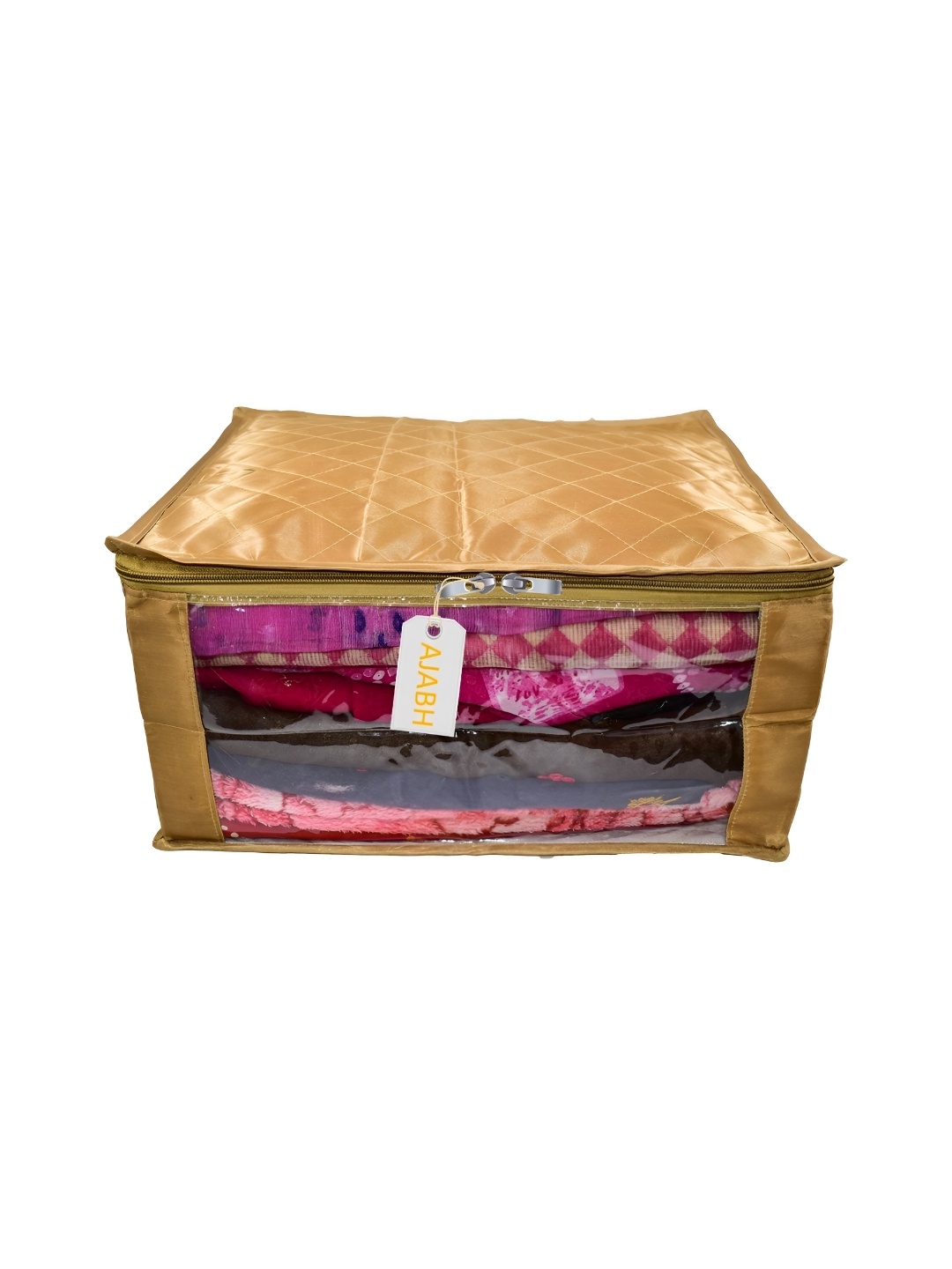

Ajabh Gold-Toned Checked Satin Saree Cover Organisers