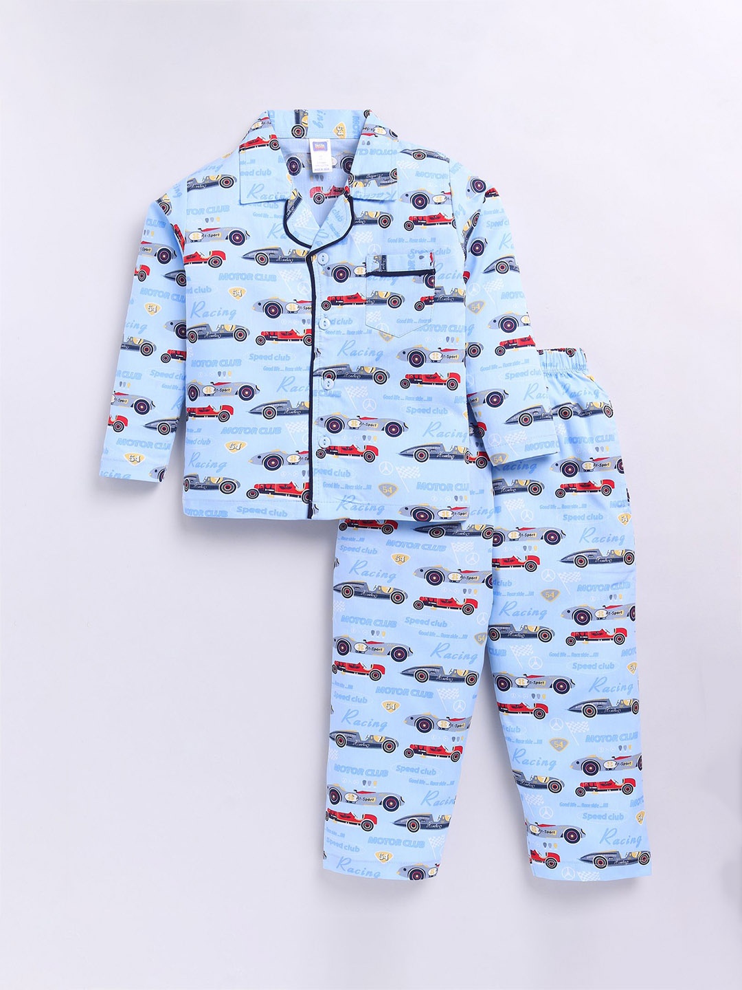

Nottie Planet Boys Conversational Printed Night suit, Blue