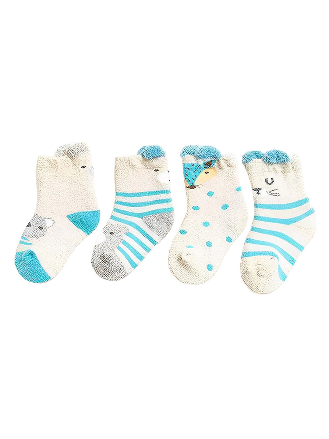 

SYGA Kids Pack Of 3 Patterned Cotton Calf -Length Socks, Multi