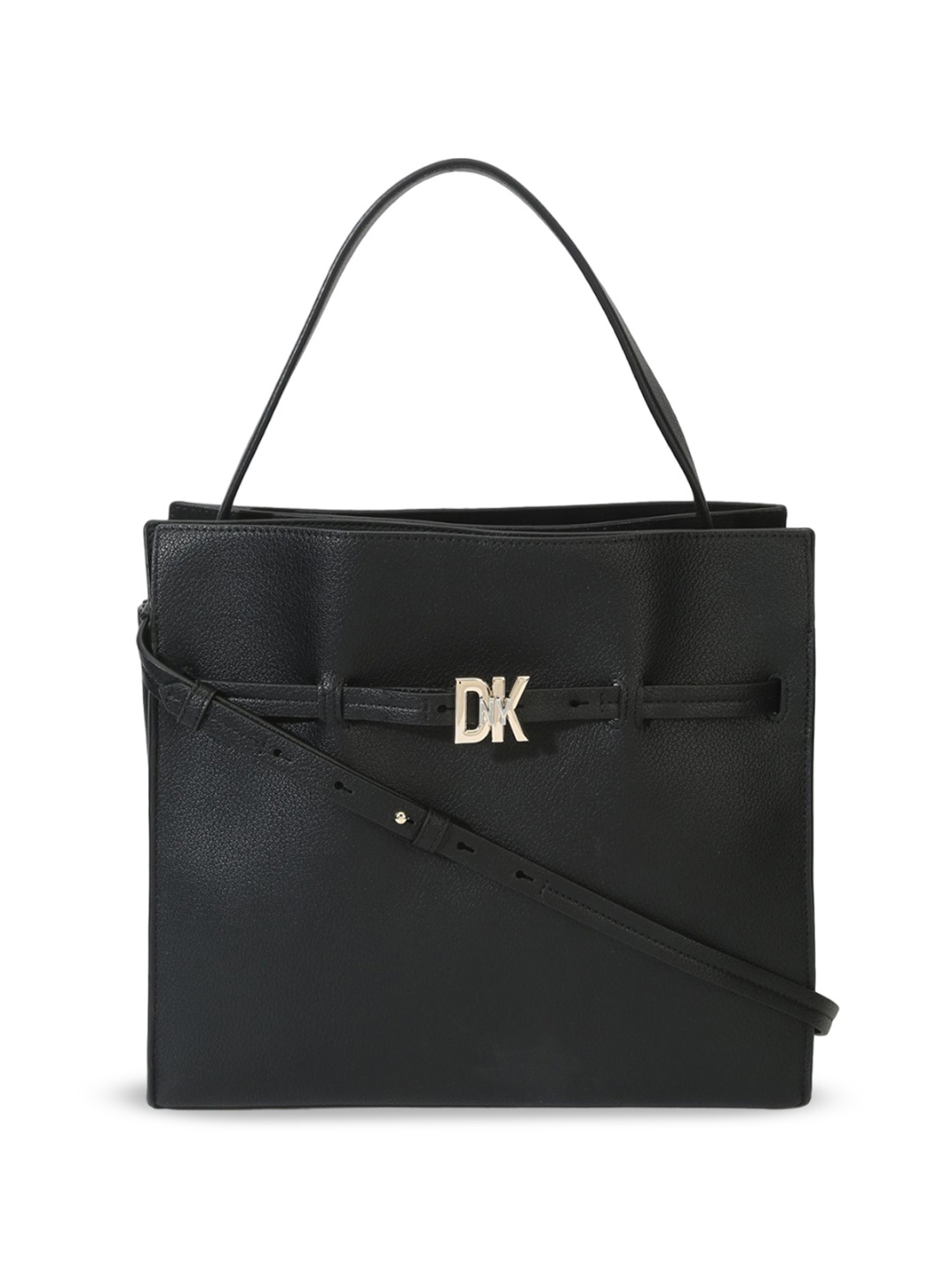 

DKNY Women Textured Solid Structured Shoulder Bag, Black