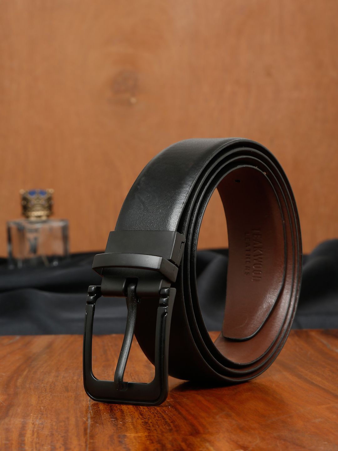 

Teakwood Leathers Men Leather Formal Belt, Black