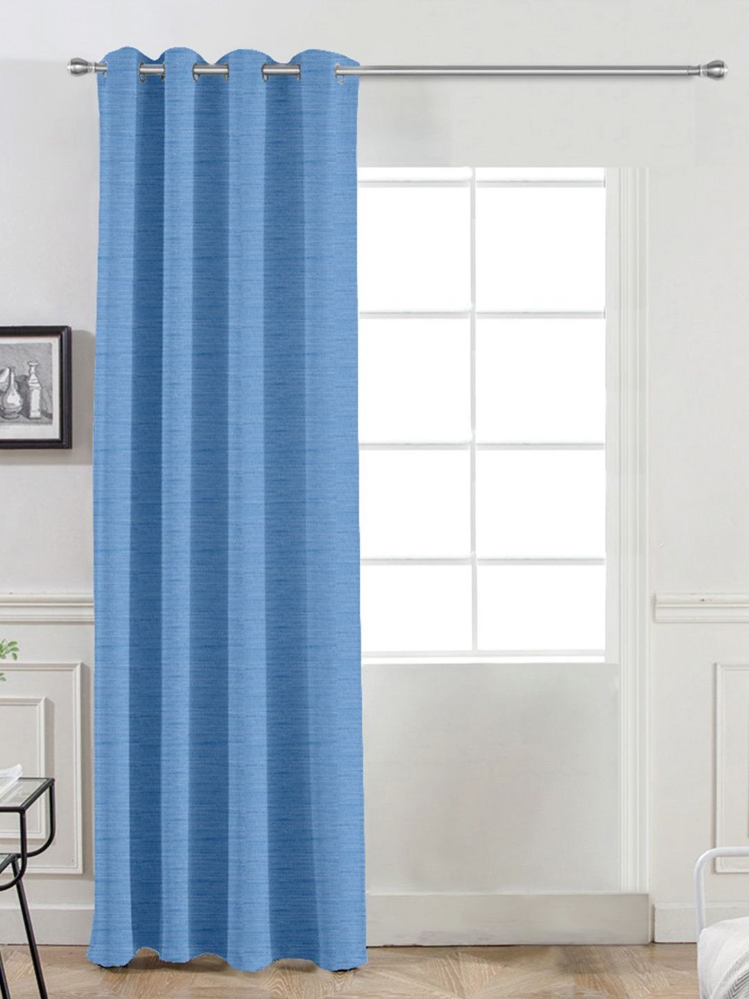 

Divine Casa Munnar Silk Blue Black Out Door Curtain