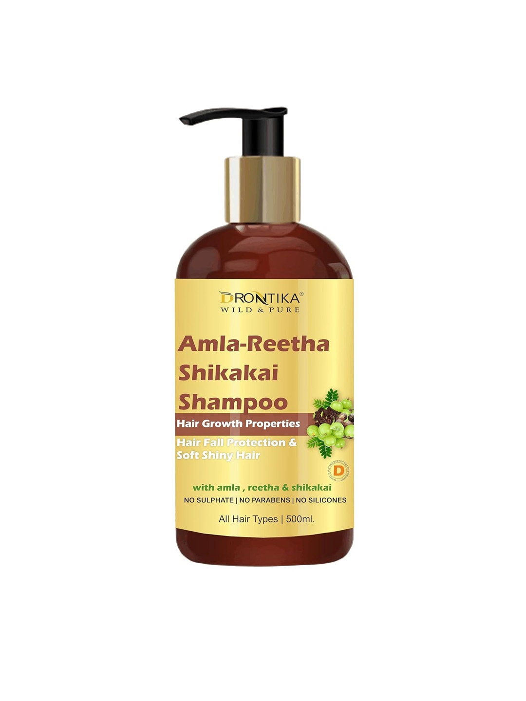 

DRONTIKA Amla Reetha Shikakai Shampoo- 500 ml, Brown