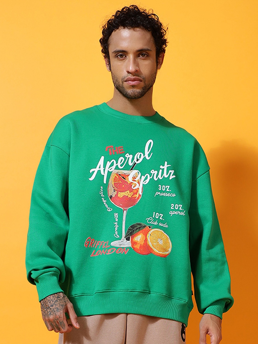 

GRIFFEL Men Printed Sweatshirt, Green