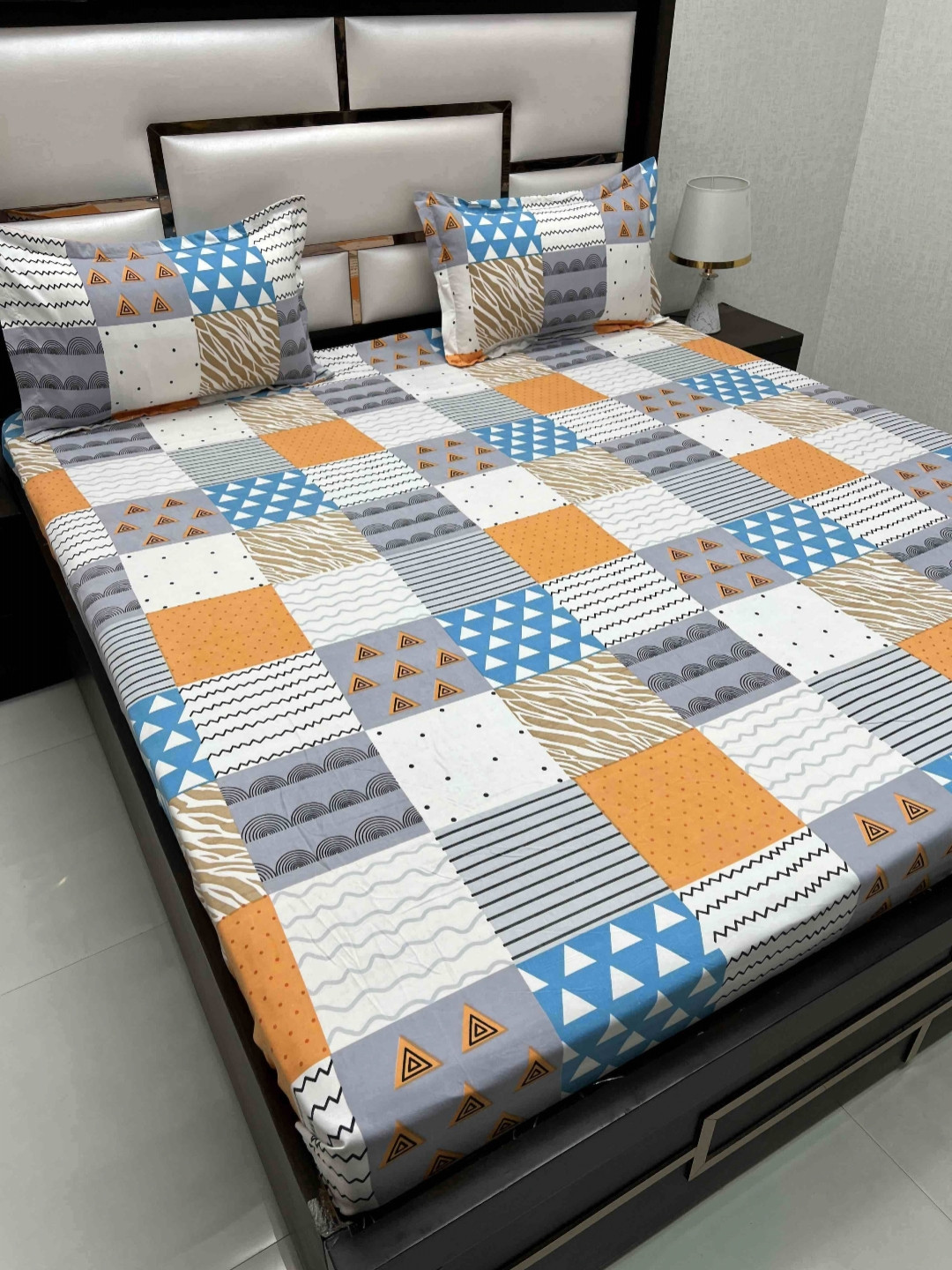 

Pure Decor King Size Double Bed Bedsheet With 2 Pillow Covers 108in X 108in,274cm X 274cms, Blue