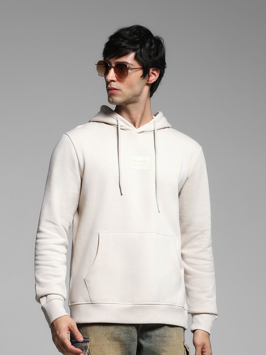 

Jack & Jones Men Hooded Long Sleeves Sweatshirt, Beige