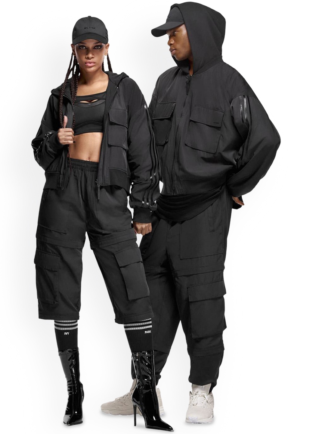 

ADIDAS Originals Unisex Polyester Longline Bomber with Patchwork Jacket, Black