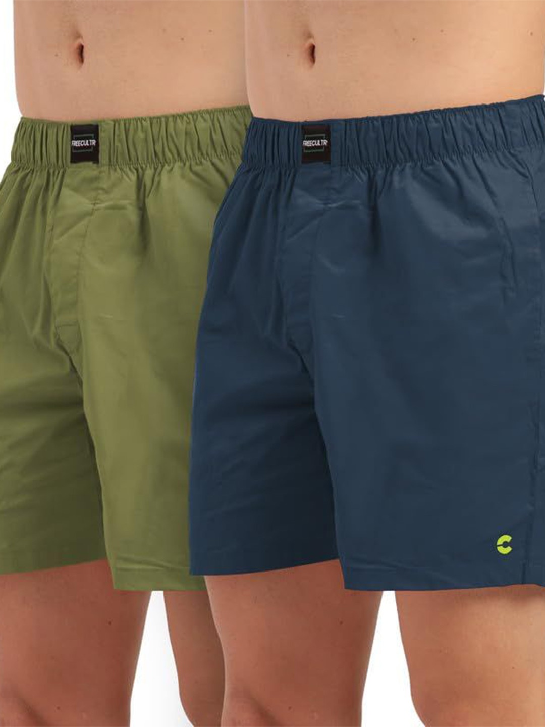 

FREECULTR Men Pack Of 2 Pure Cotton Boxers, Navy blue