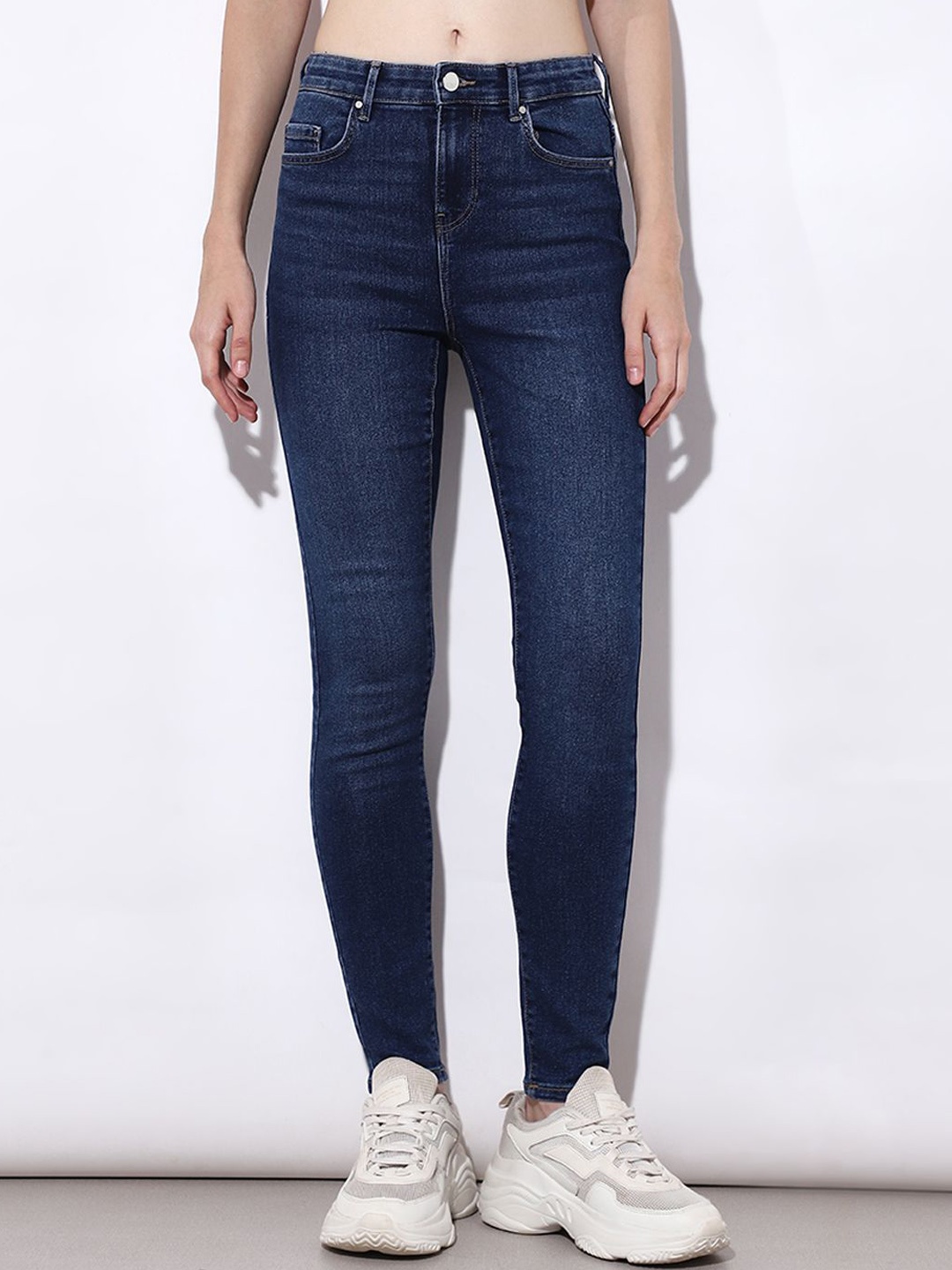 

ONLY Women Skinny Fit Light Fade Stretchable Jeans, Blue