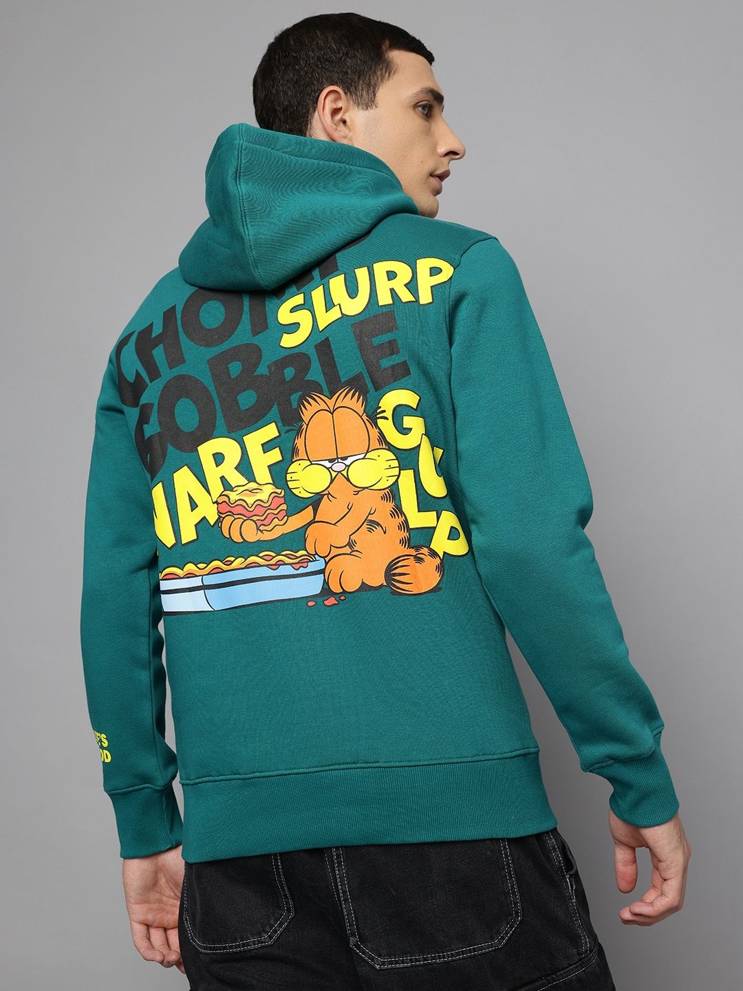 

Free Authority Men Garfield Printed Hooded Cotton Sweatshirt, Green