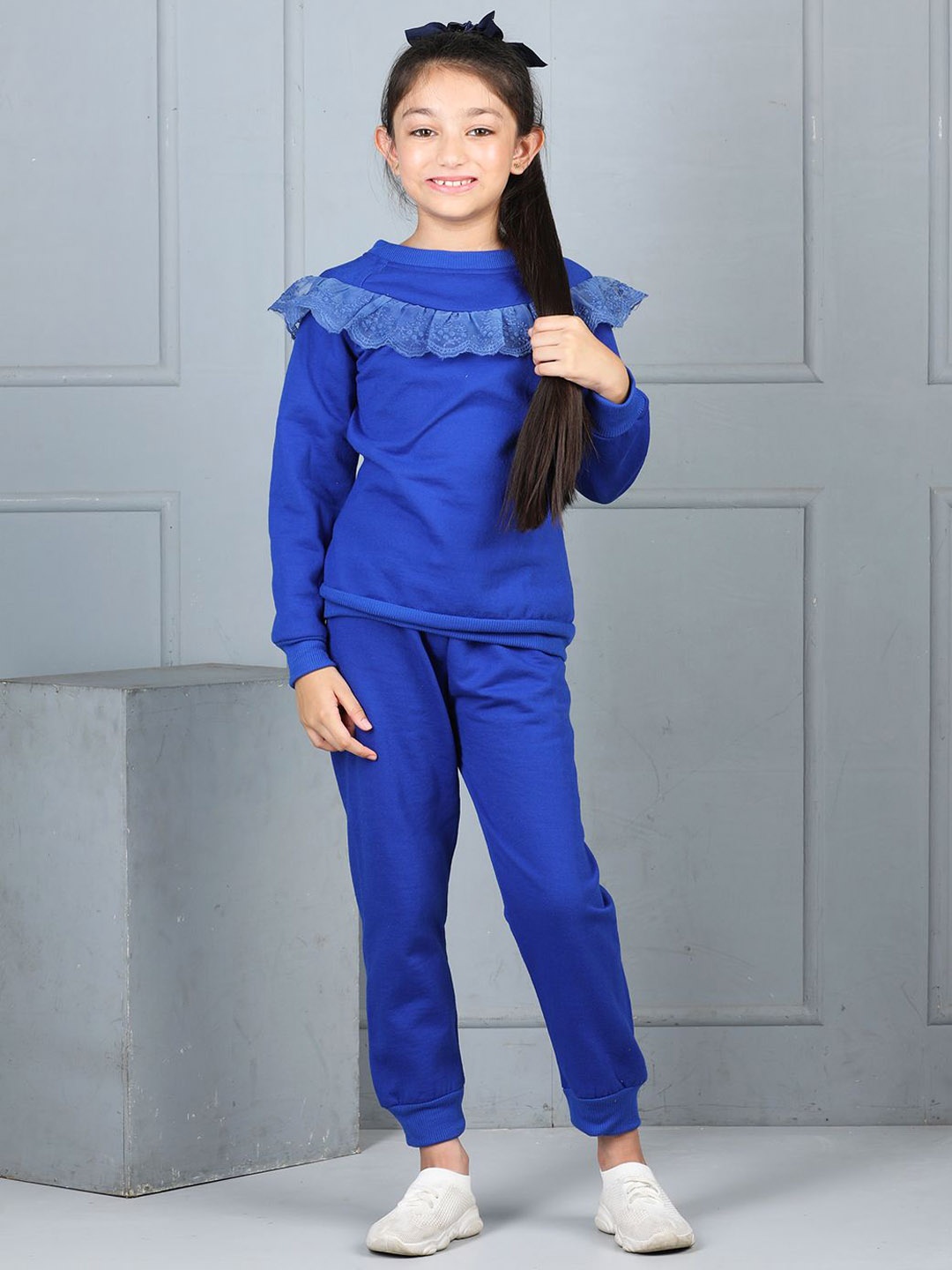 

Cutiekins Self-Design Ruffle Clothing Set, Navy blue