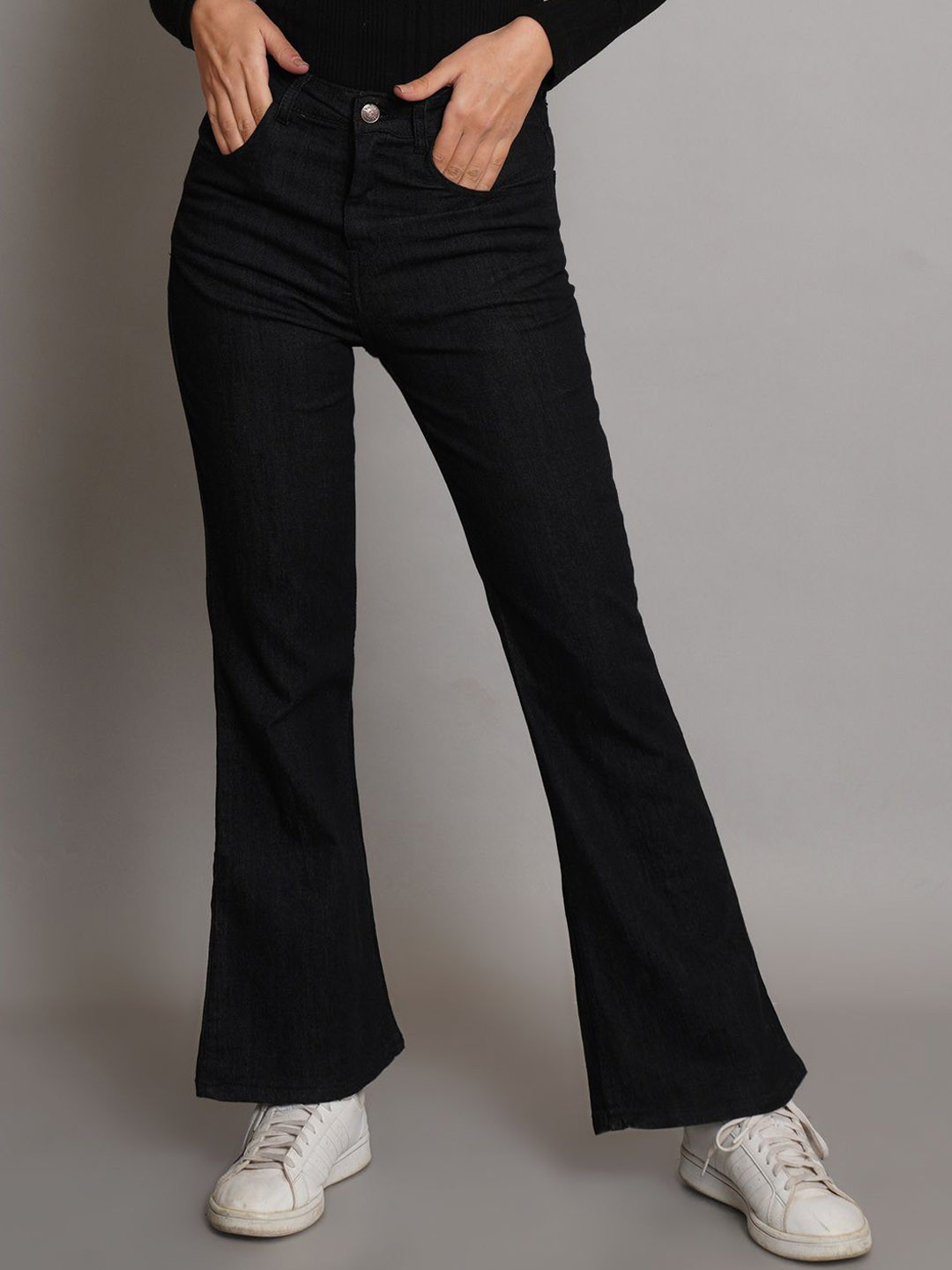 

Stylecast X Kotty Women Bootcut High-Rise Stretchable Jeans, Black