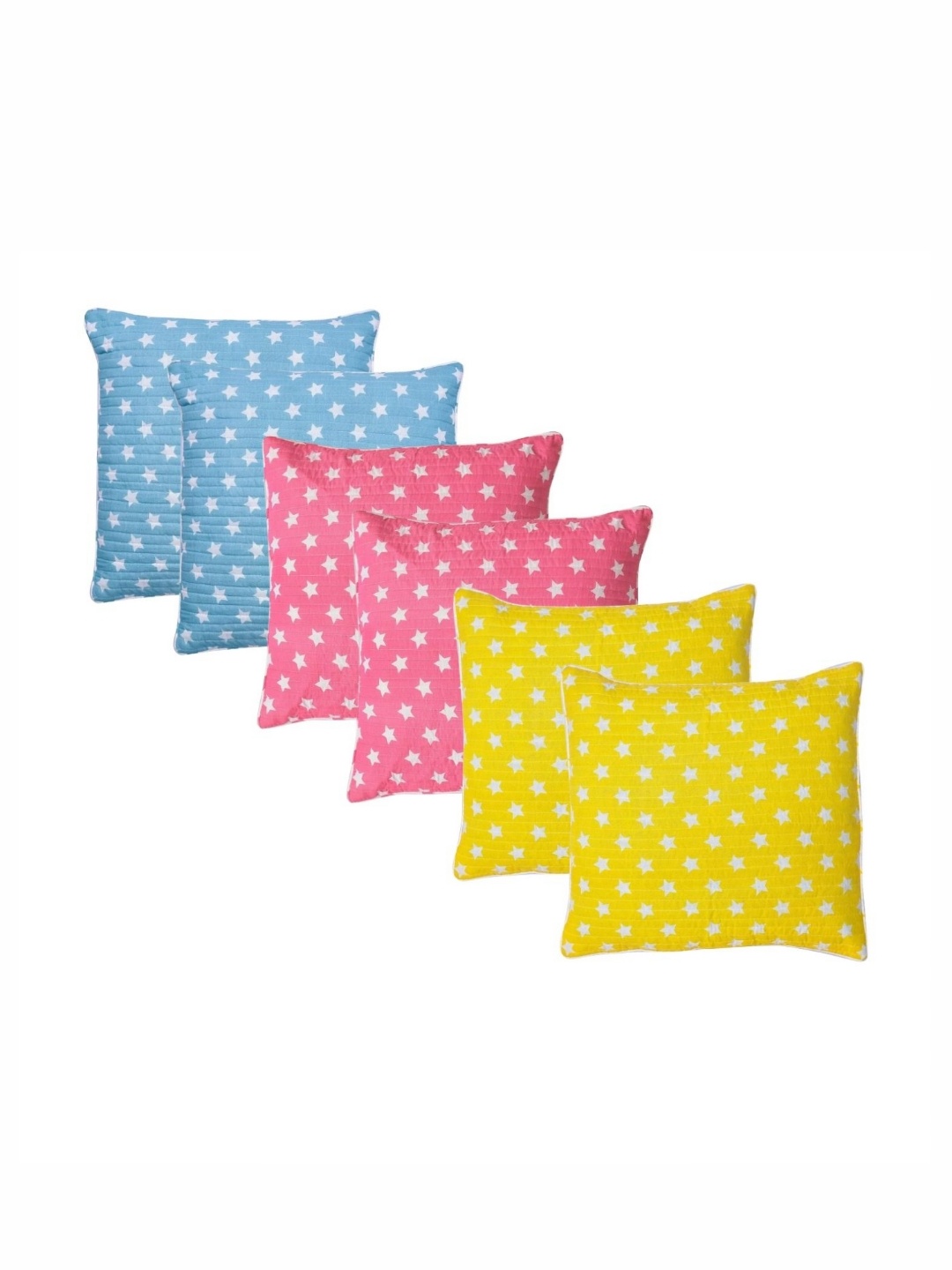 

RRC Pink & Blue Set of 6 Geometric Square Cushion Covers