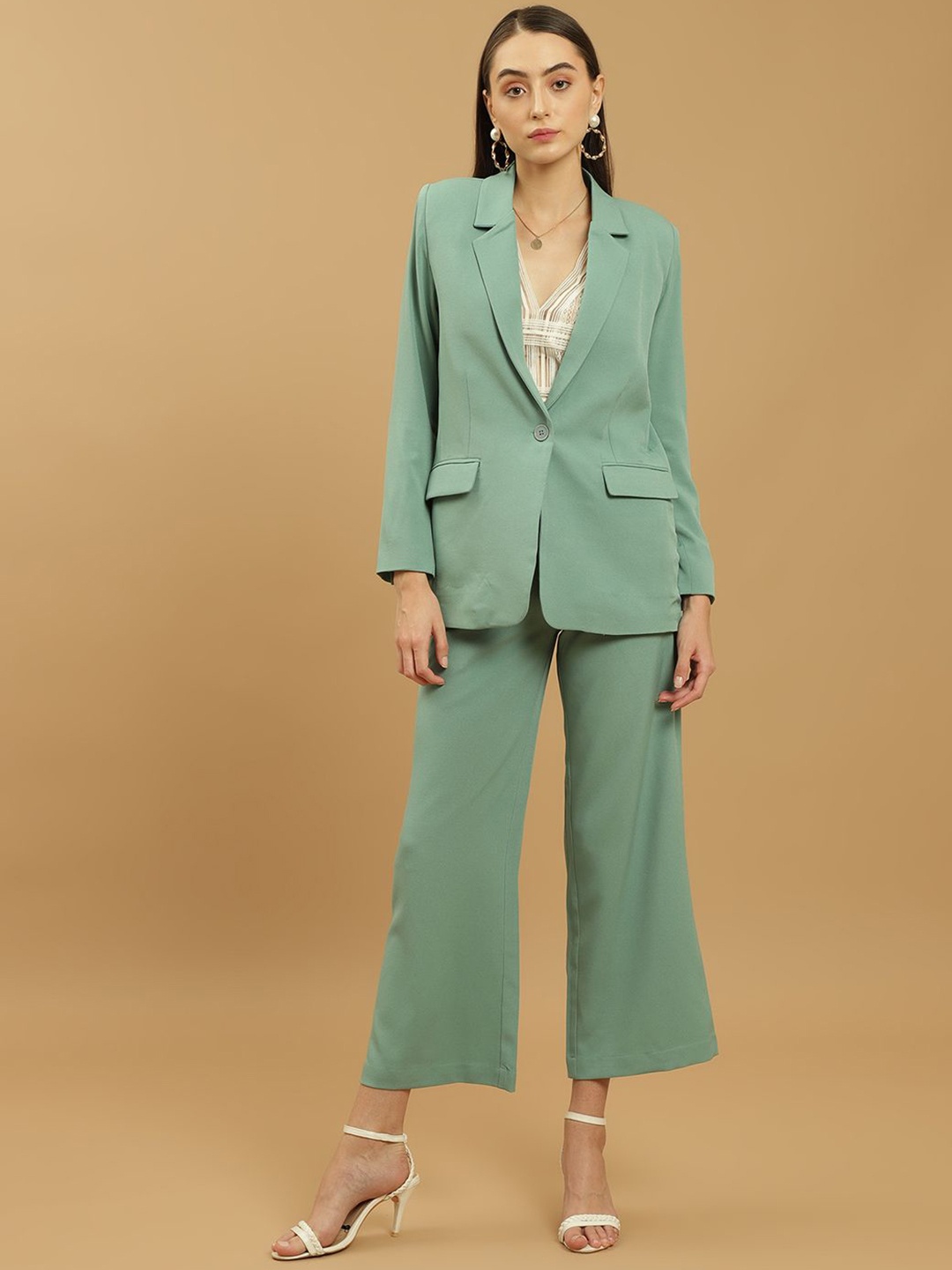 

Beatnik Women Single-Breasted Regular Fit Two-Piece Suits, Sea green