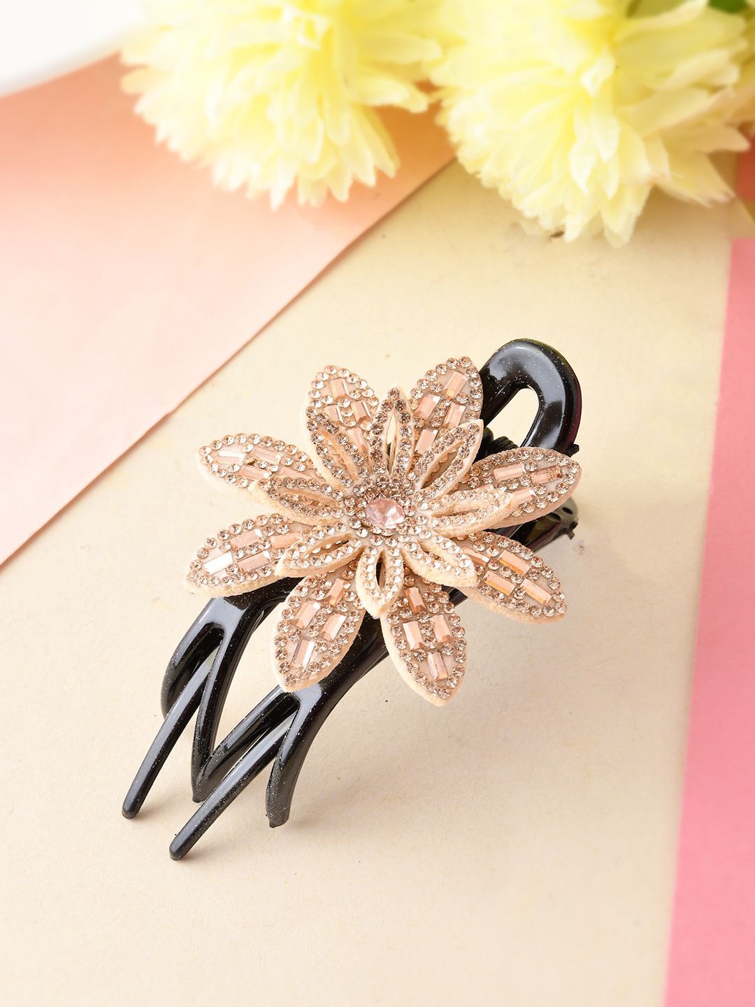 

Silvermerc Designs Women Embellished Claw Clip, Black