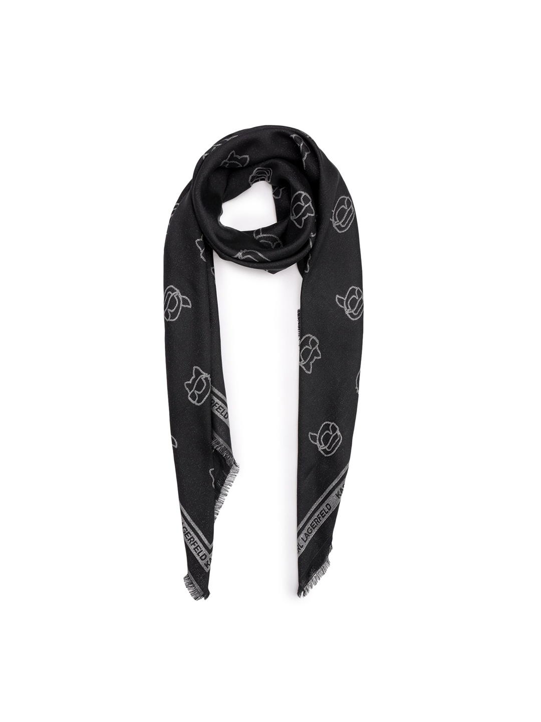 

Karl Lagerfeld Women Printed Scarf, Black