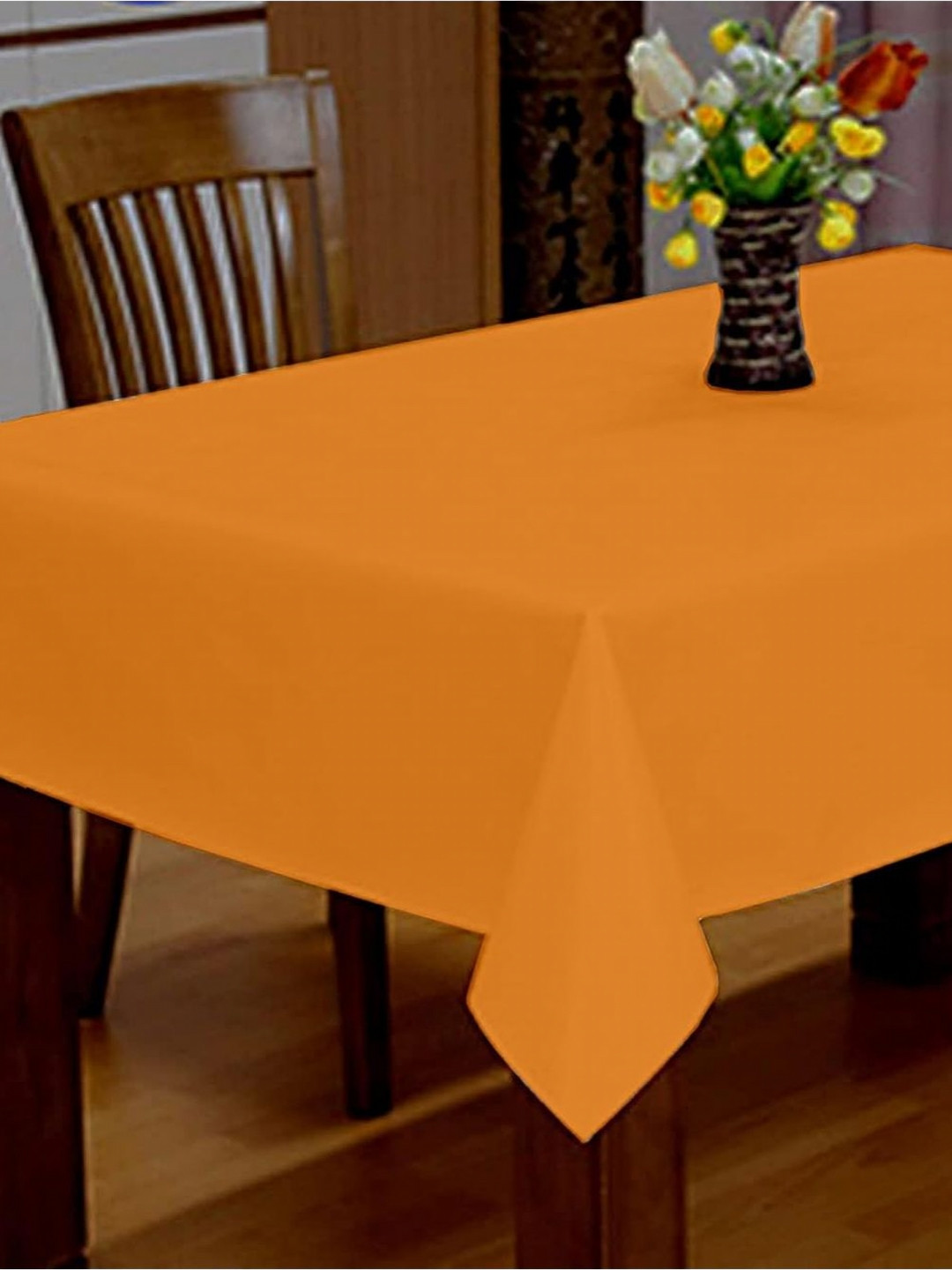 

Lushomes Orange-Coloured Pure Cotton Table Cover