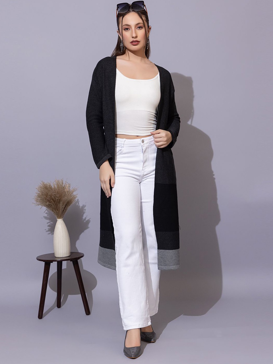 

Anouk Charcoal Open Front Shrug