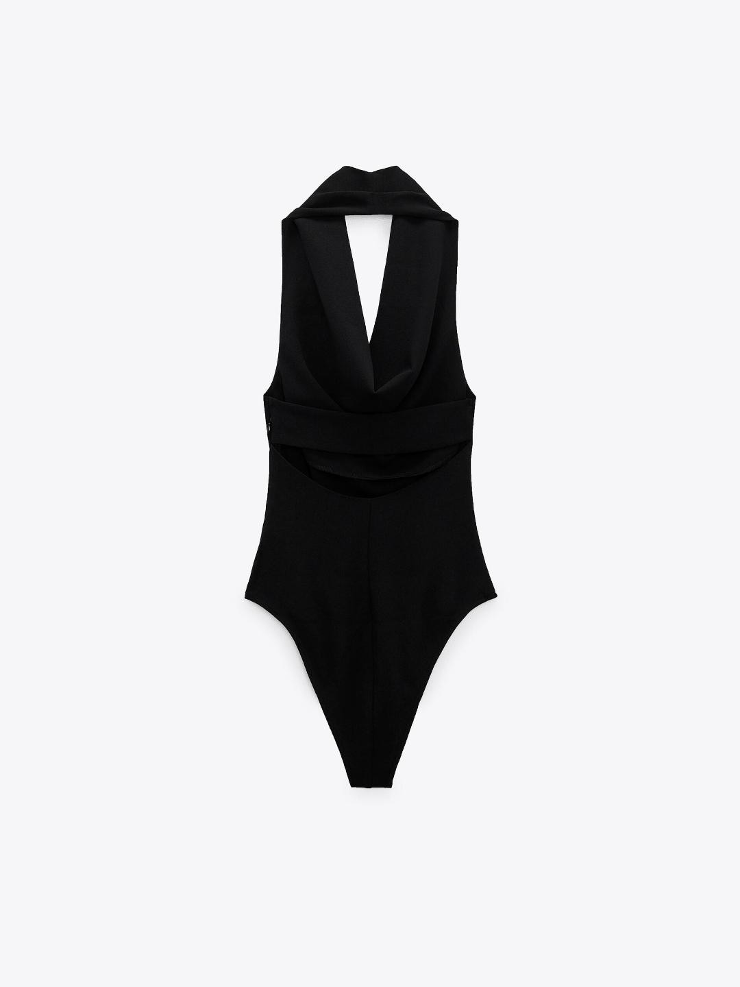 

ZARA Women Black Bodysuit