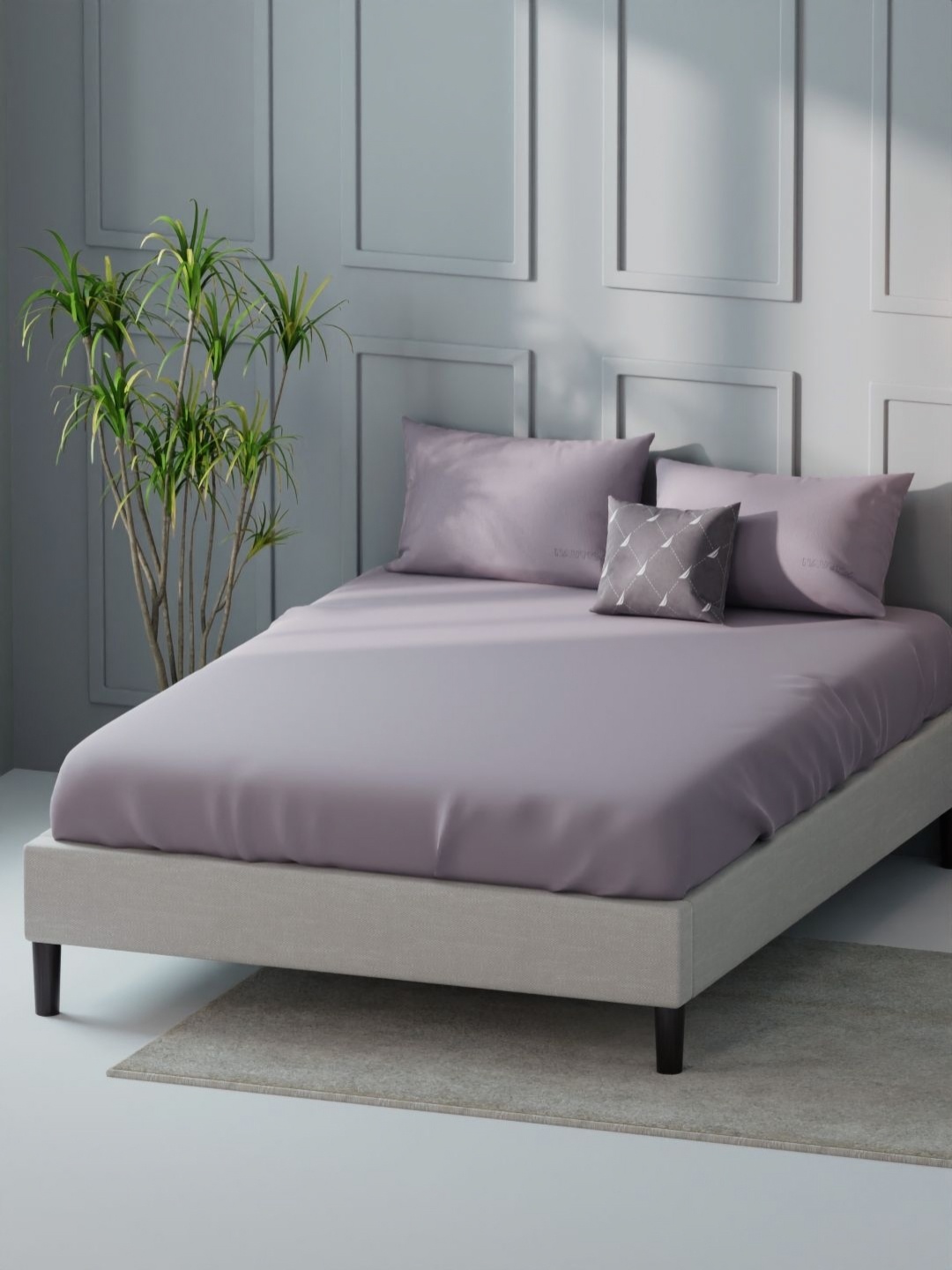 

Nautica compass-400 Mauve Pure Cotton 400 TC King Bedsheet Set 2.74 m X 2.74 m