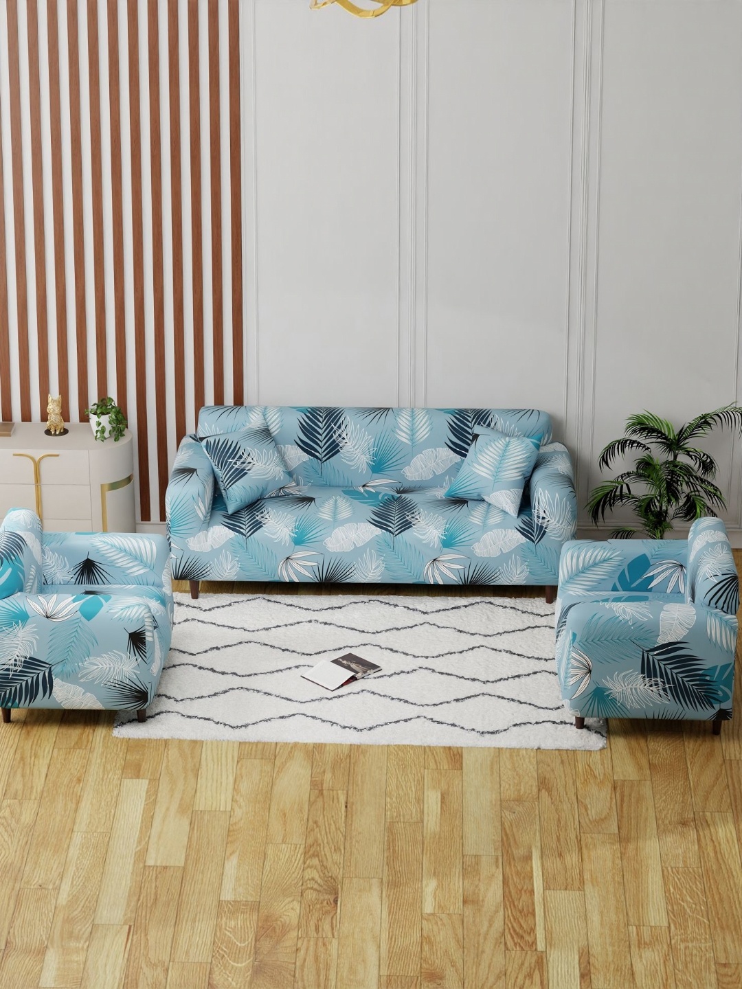 

Lukzer Sky Blue Design 5 Seater Sofa Cover