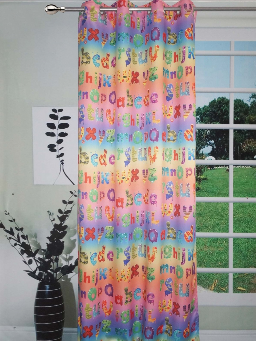 

Lushomes Yellow & Blue Window Curtain