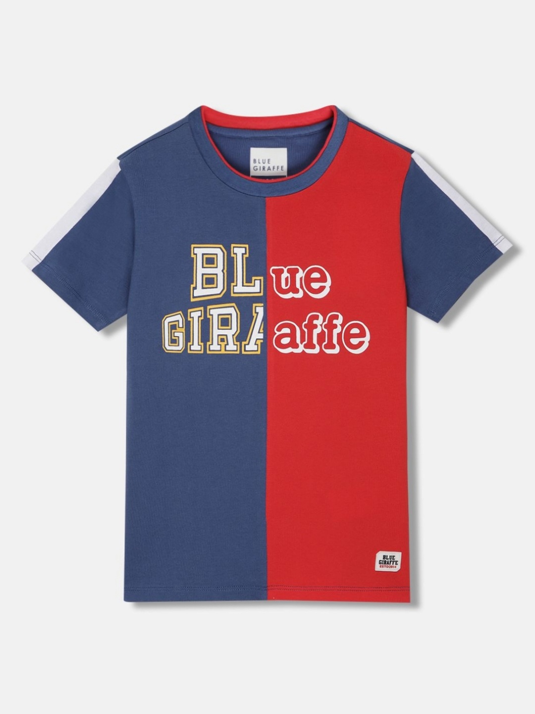 

Blue Giraffe Boys Colourblocked Applique T-shirt