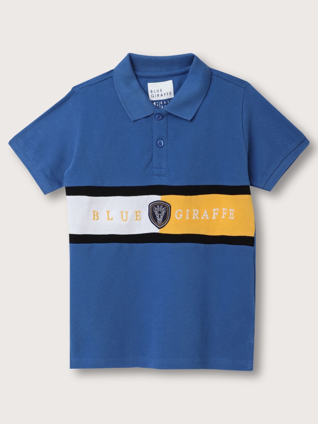 

Blue Giraffe Boys Polo Collar Pockets T-shirt, Multi