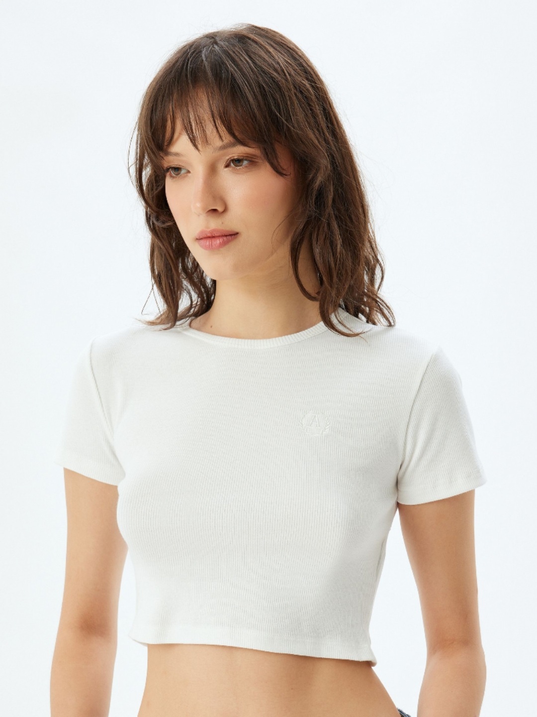 

Koton Women Solid Round Neck Cotton T-shirt, White