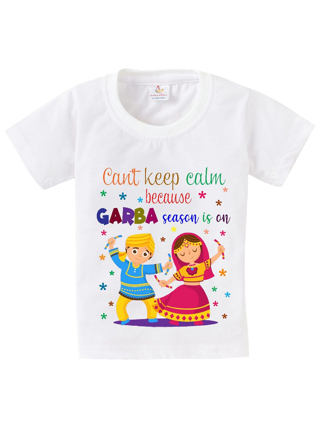 

Babywish Unisex Kids Graphic Printed Round Neck Cotton T-shirt, White