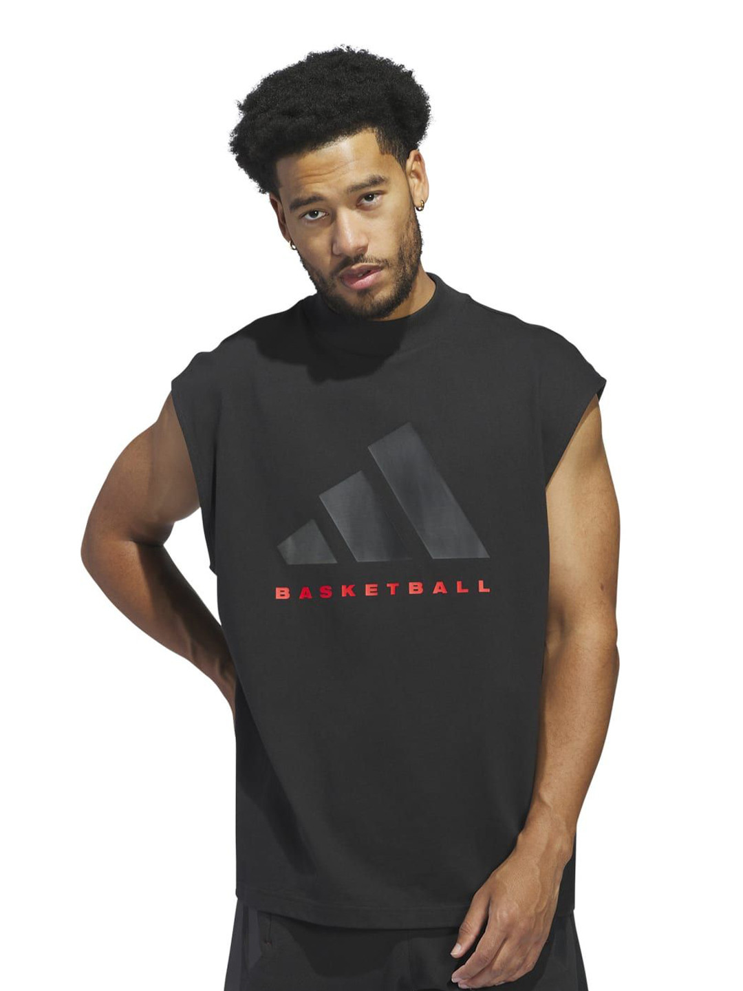 

ADIDAS Unisex Brand Logo Printed Round Neck Cotton Relaxed Fit T-shirt, Black