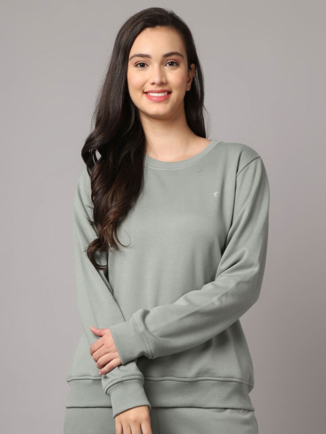 

Kanvin Women Regular Long Sleeves Sweatshirt, Olive