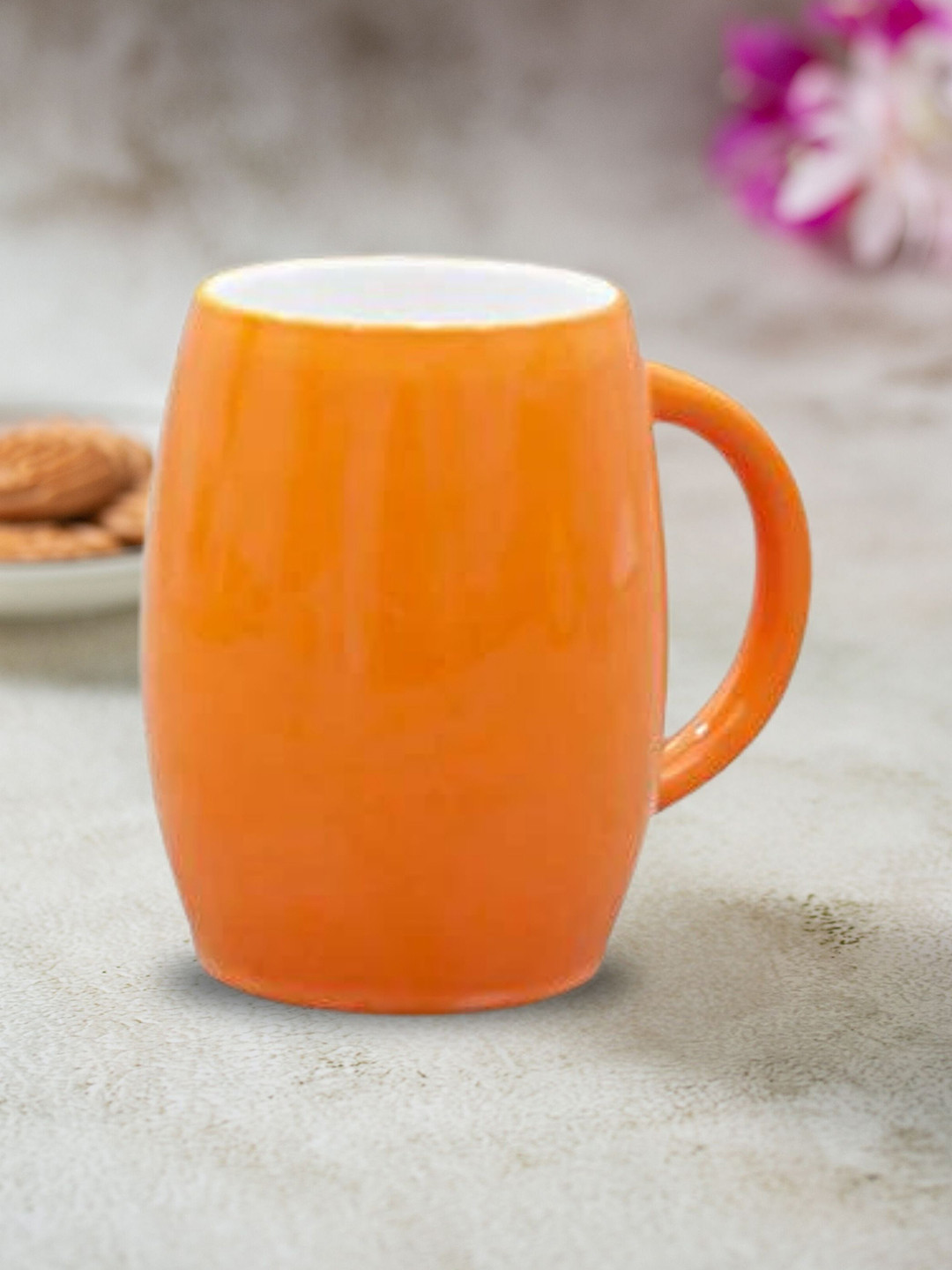 

CLAY CRAFT Dholak Orange Ceramic Glossy Mug 430ml