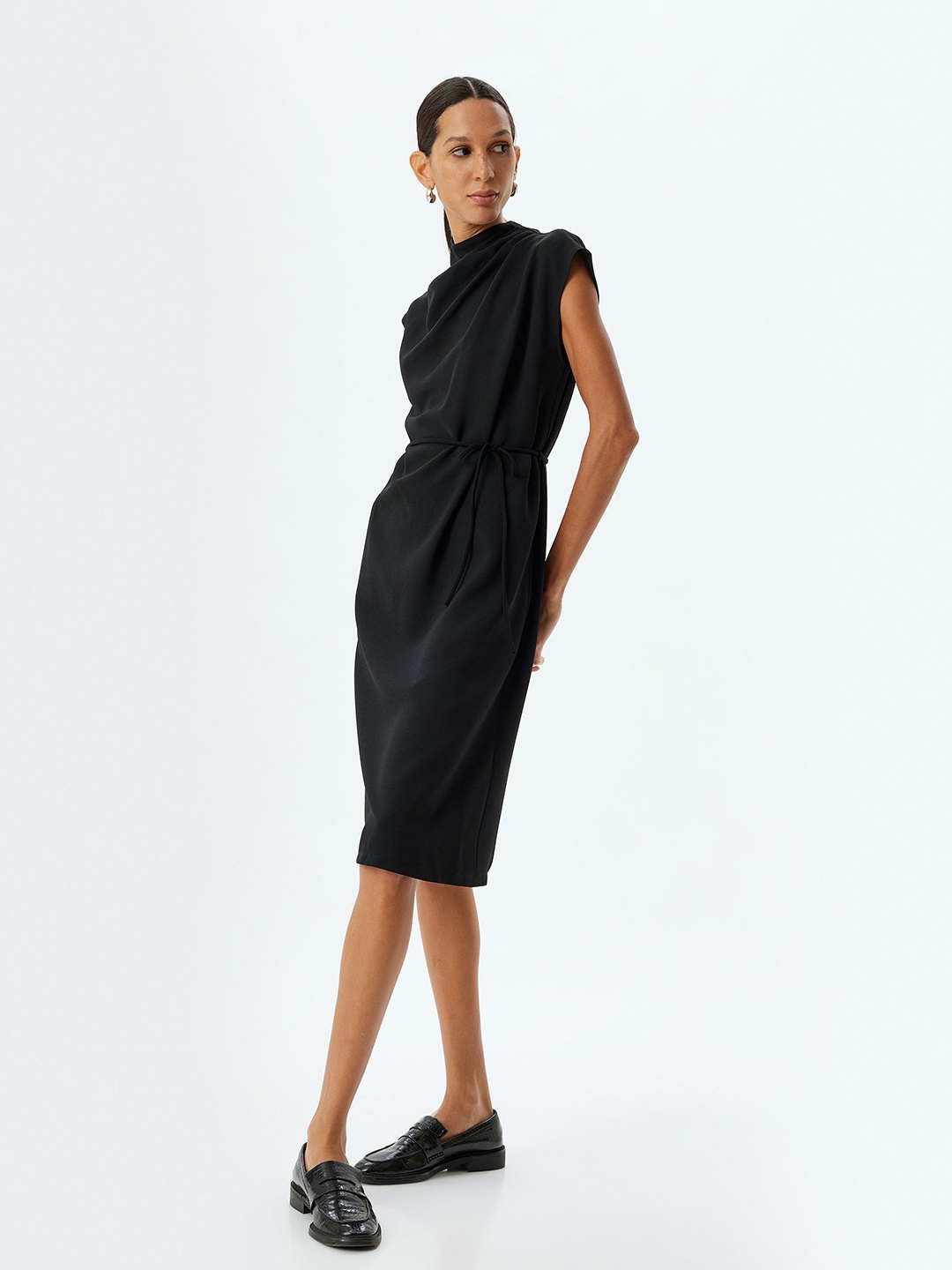 

Koton Cowl Neck Sheath Dress, Black