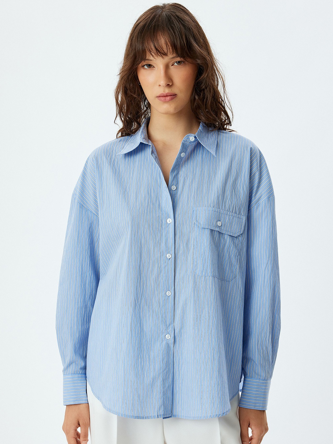 

Koton Women Spread Collar Solid Cotton Casual Shirt, Yellow
