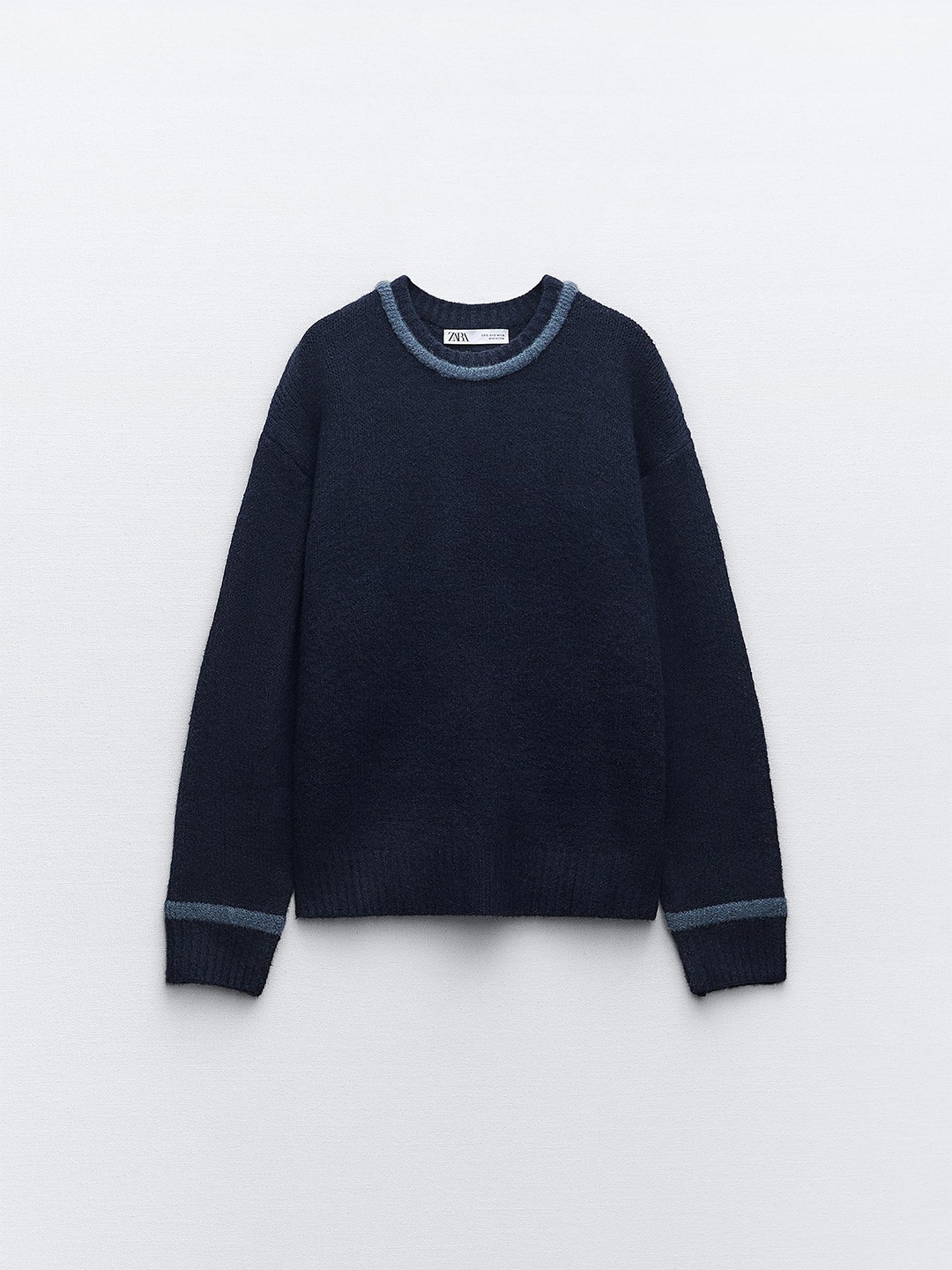 

ZARA Women Navy Blue Blue Sweaters