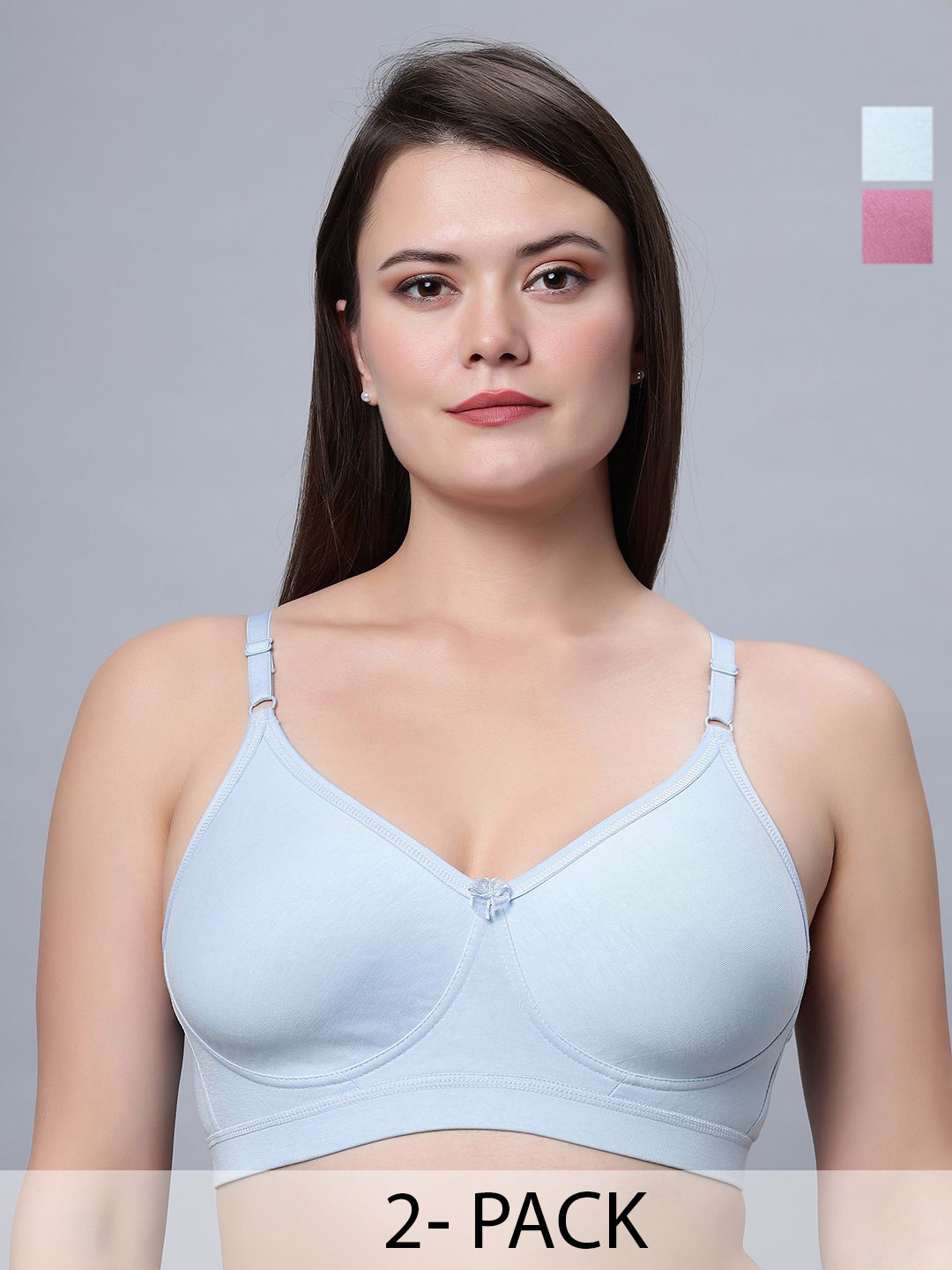 

In Care Pack Of 2 Full Coverage T-shirt Bra, Blue