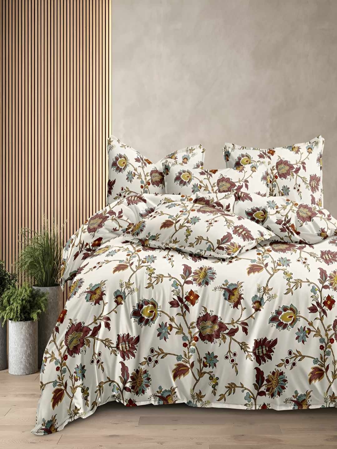 

tundwal's White & Brown Printed Pure Cotton Double Duvet Cover