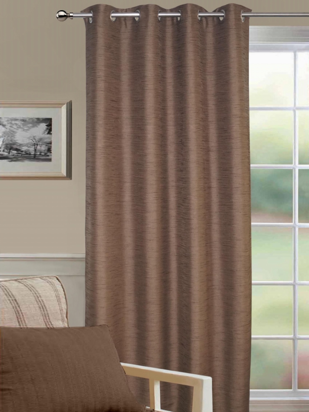 

Lushomes Brown Black Out Window Curtain