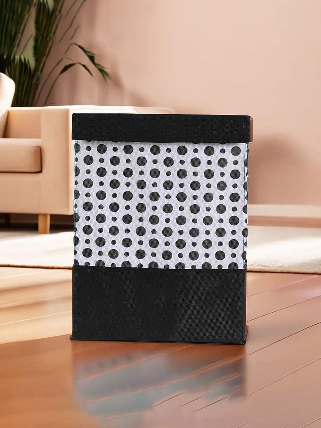 

Kuber Industries Black & White 2 Pieces Printed Reusable Multi-Utility Organisers