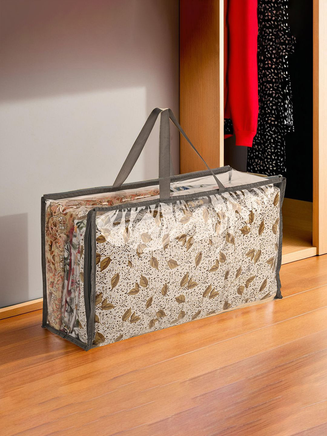 

Kuber Industries Transparent 2 Pieces Reusable Waterproof Storage Bag Organisers