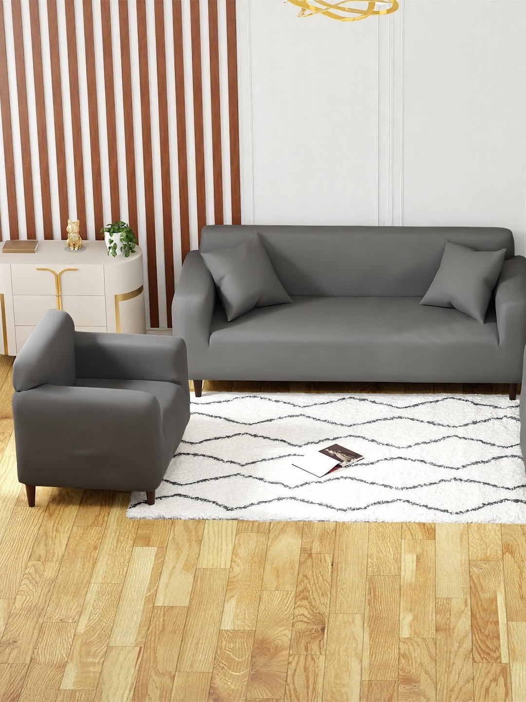 

Lukzer Plain Grey 5 Seater Sofa Cover