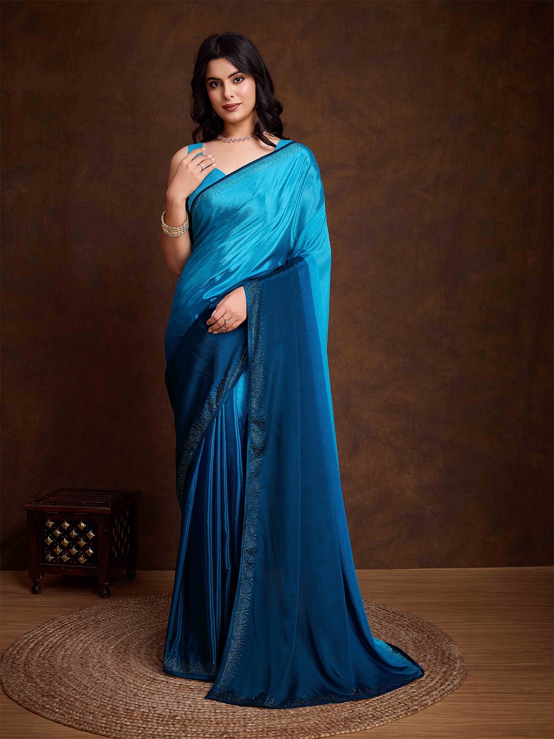 

KIMISHA Embellished Designer Saree, Blue