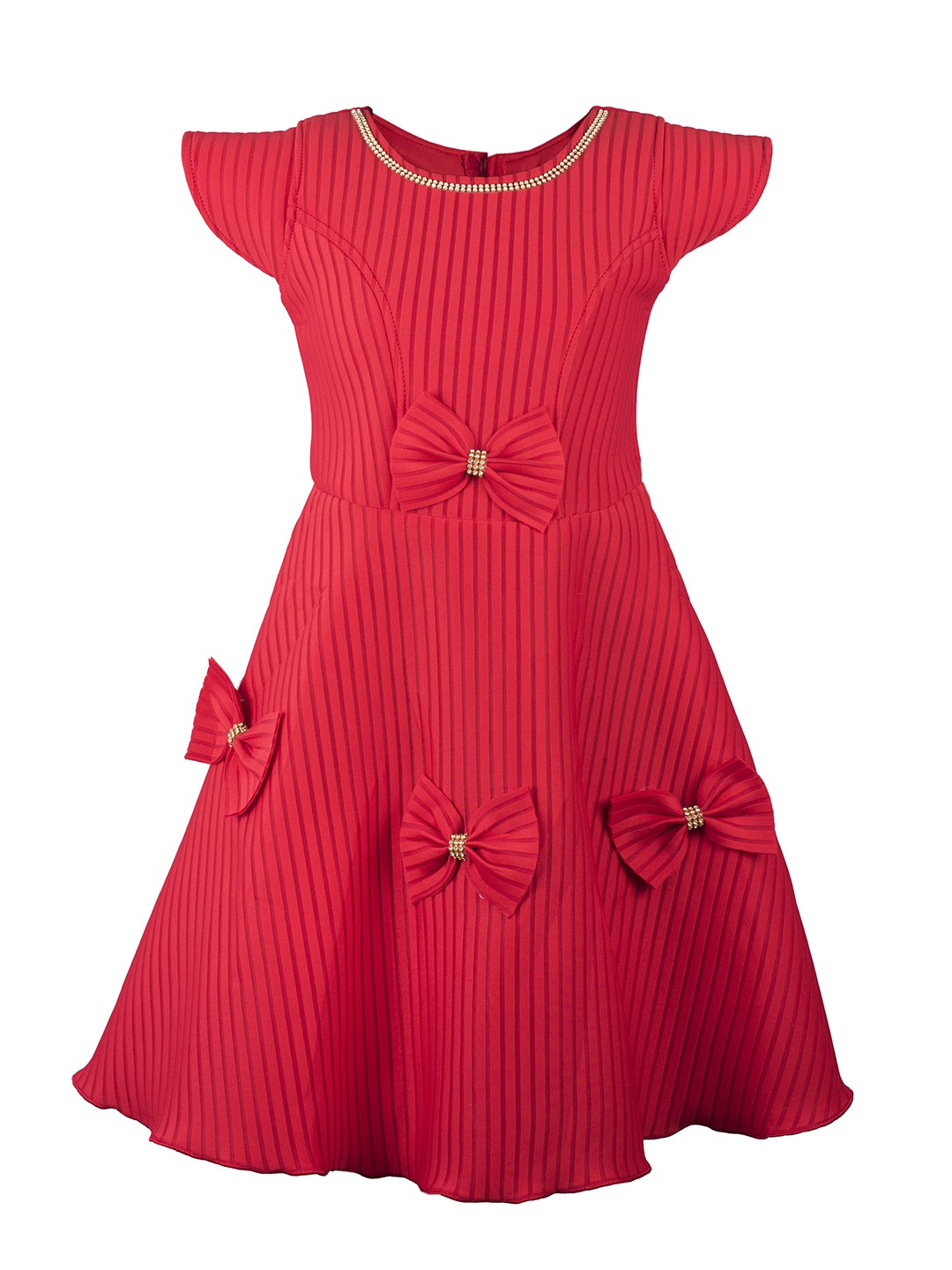 

BAESD Girls Applique A-Line Dress, Red