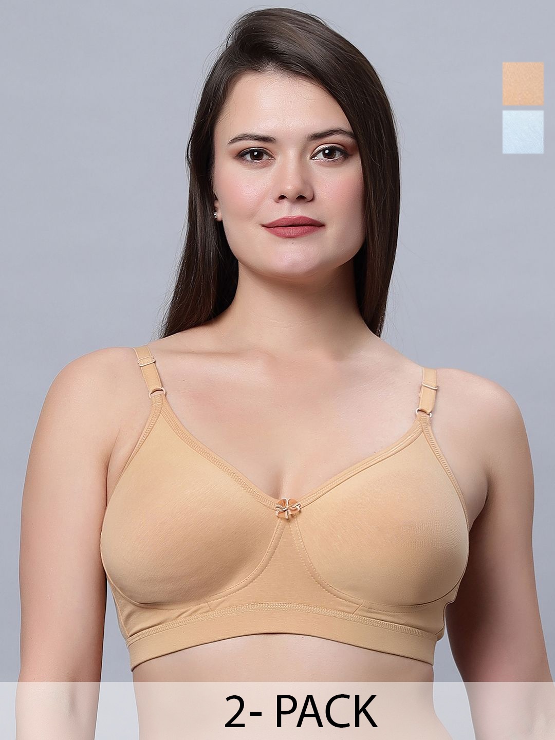 

In Care Women Pack of 2 Full Coverage T-shirt Bra, Beige