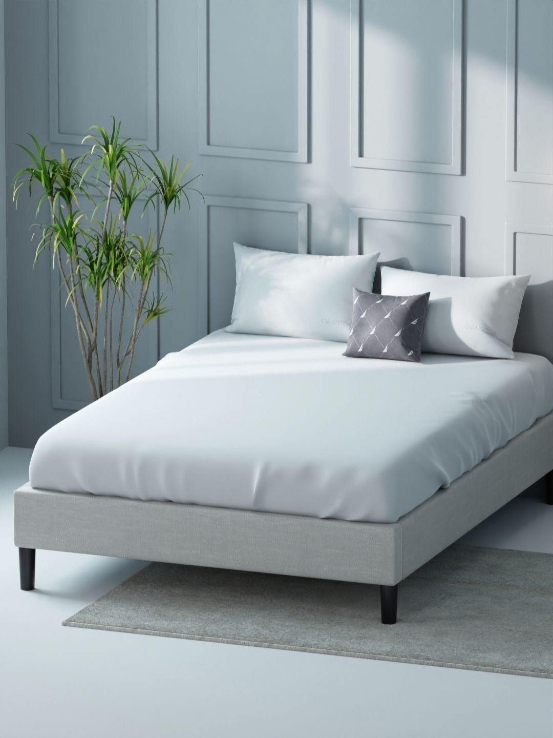 

Nautica compass-400 White Pure Cotton 400 TC King Bedsheet Set 2.74 m X 2.74 m