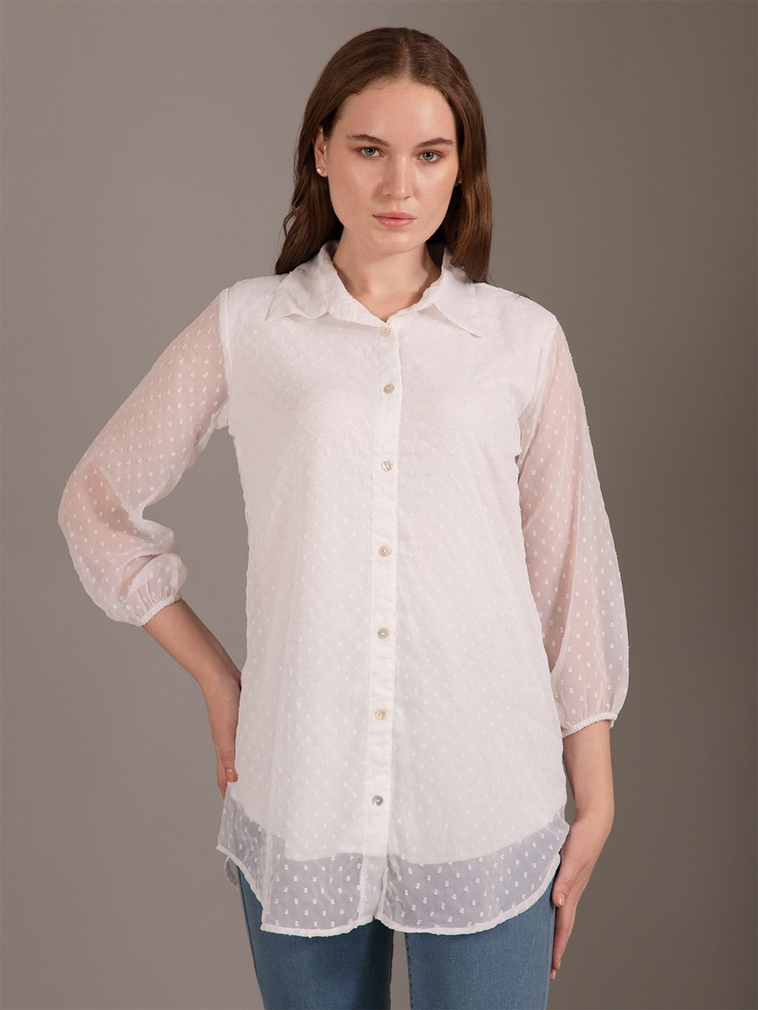 

Louis Bayrad Shirt Collar Tunic, White